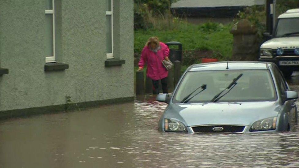 A car submerged in water