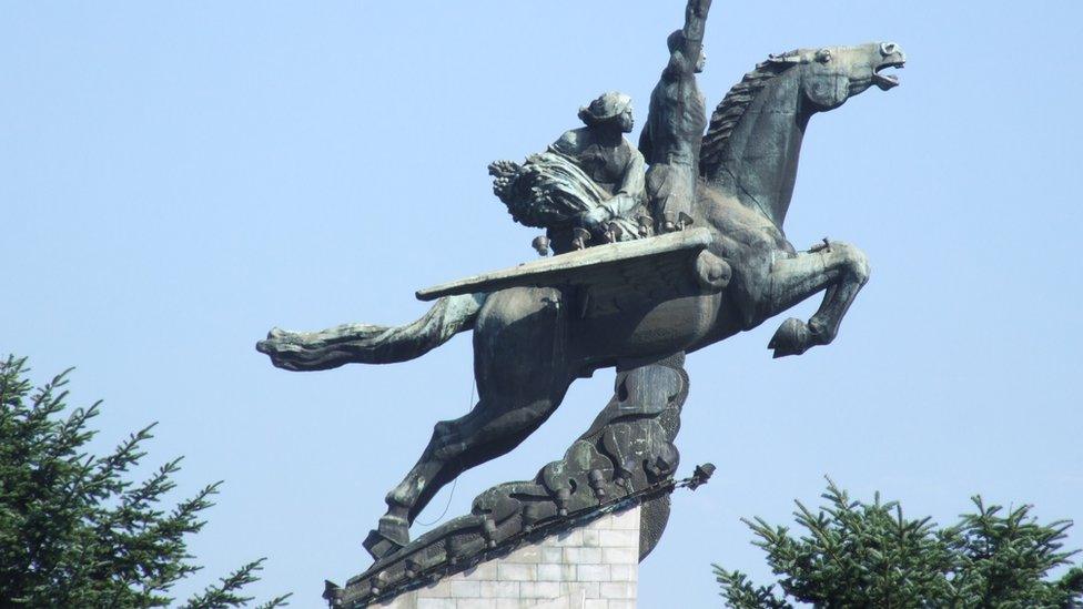 The Chollima statue in central Pyongyang