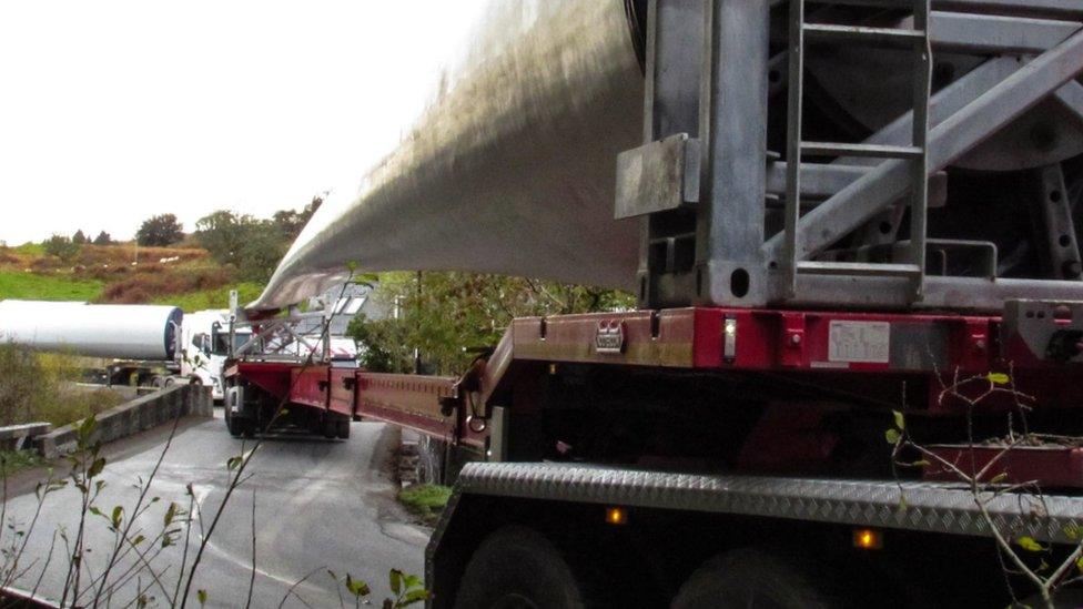 Lorry with wind turbine