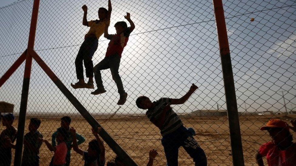 The Al Zaatri refugee camp in the Jordanian city of Mafraq, near the border with Syria