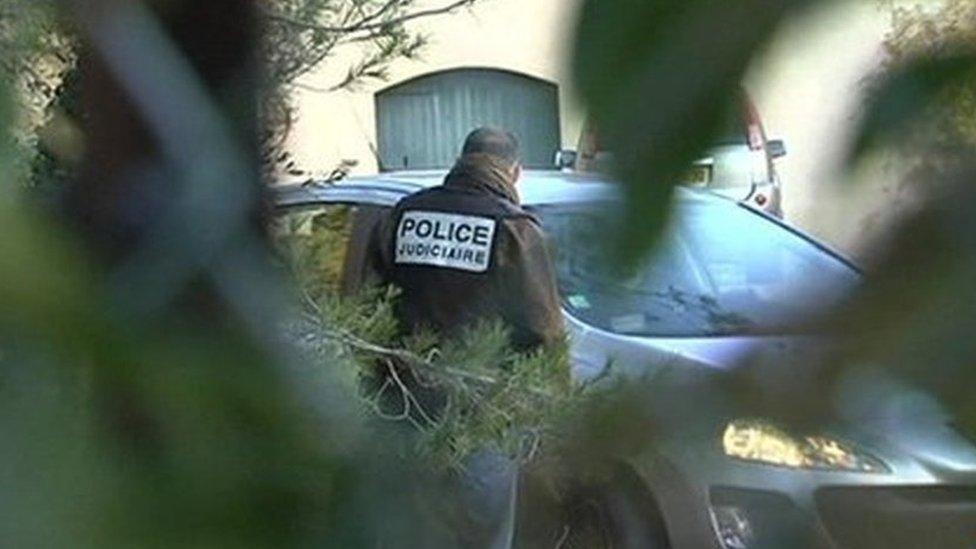 Police outside the house were the murder suspect Robert Planet lived in Nimes