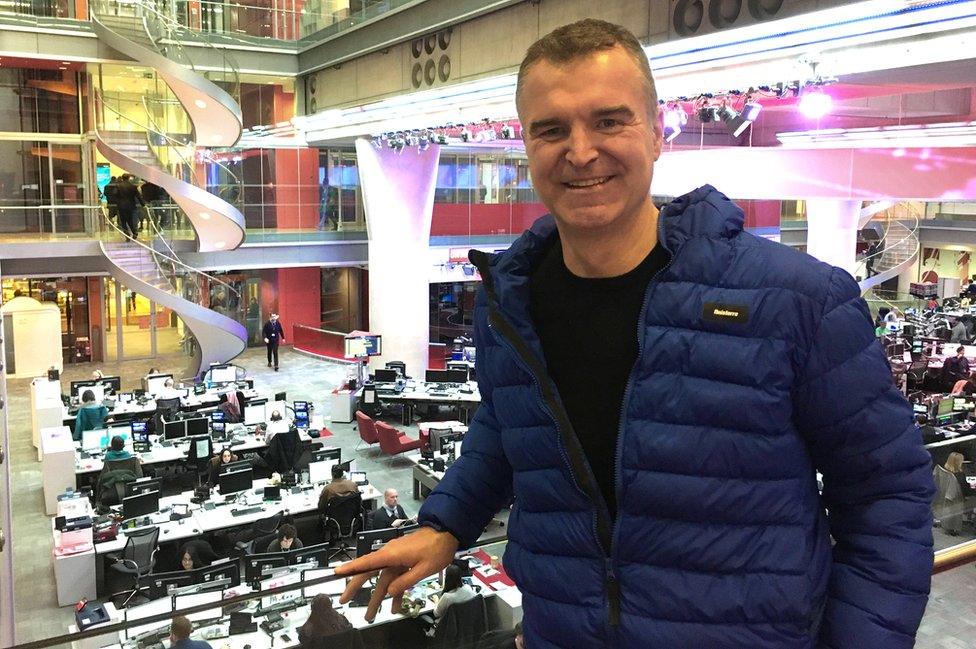 Dave Clark inside New Broadcasting House