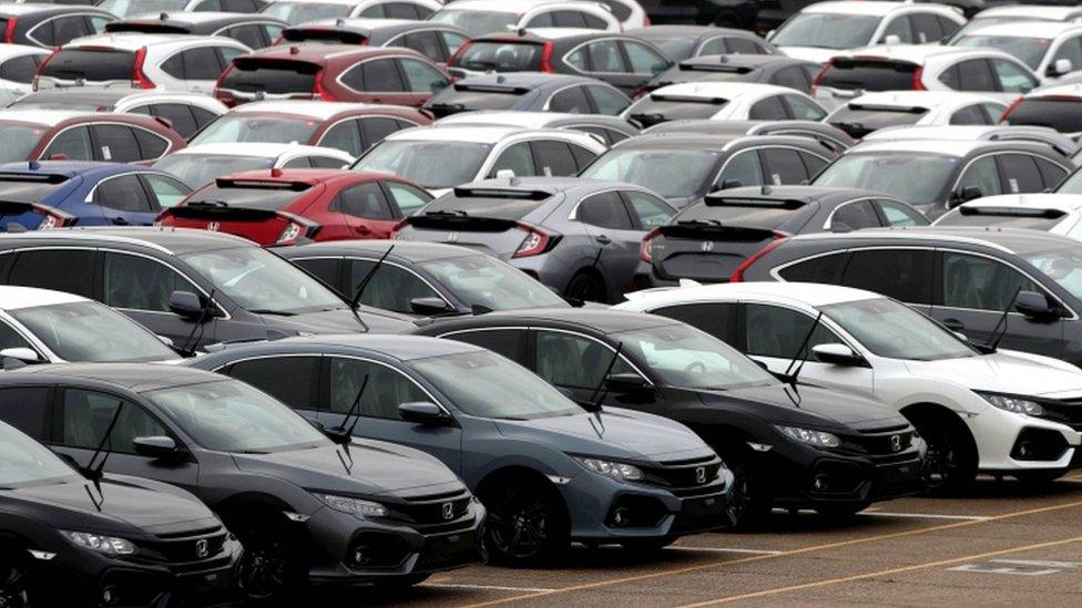 Cars lined up