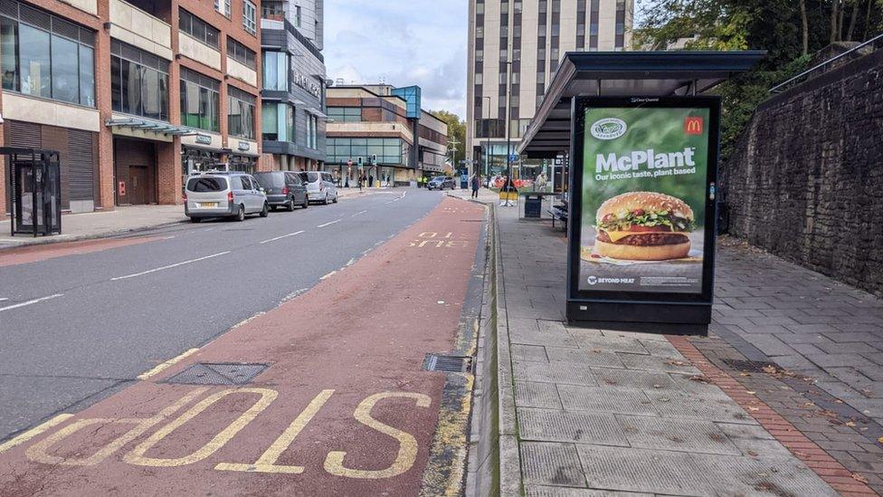 Bus stop in Bristol