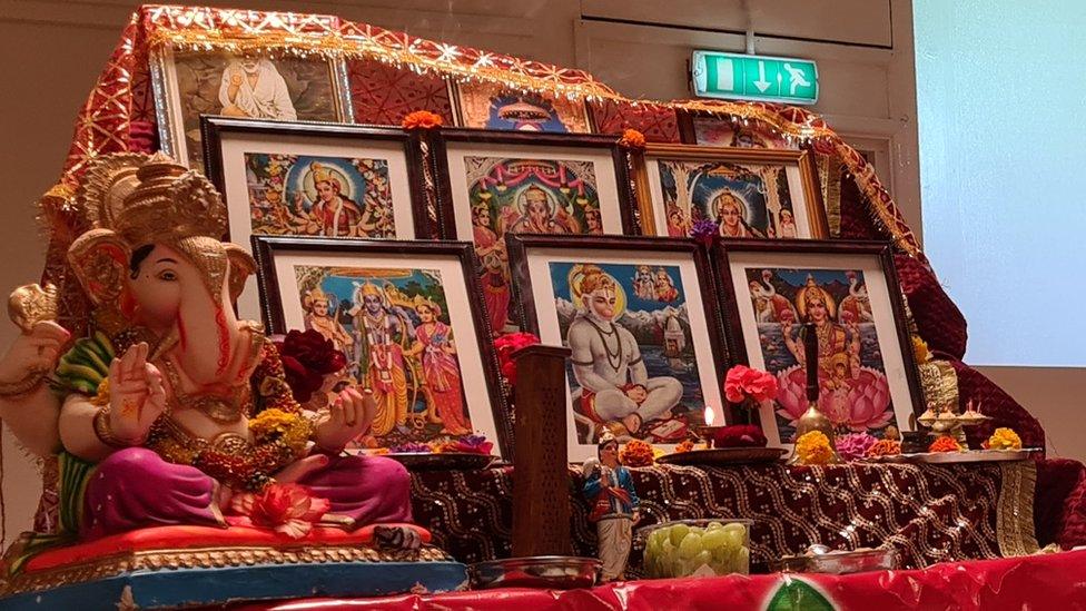 Exeter Hindu Cultural Centre Puja display