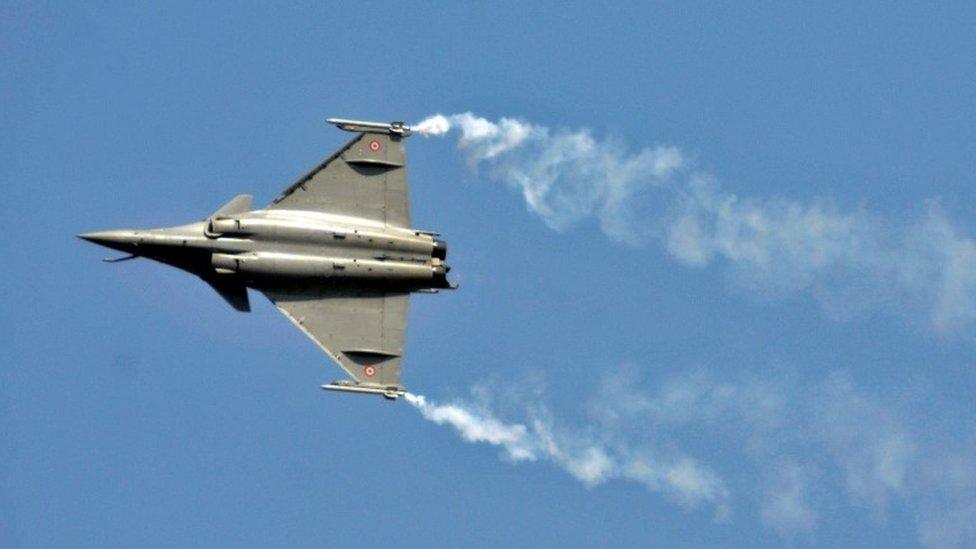 A Rafale fighter jet performs during the Aero India air show at Yelahanka air base in Bengaluru, India, February 18, 2015.