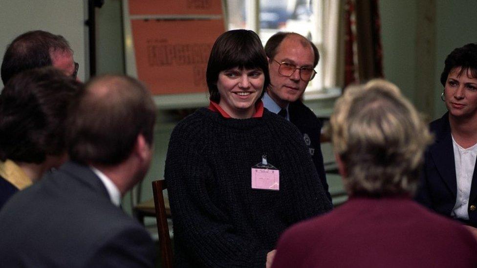 Jill Saward taking part in a course on violent crime