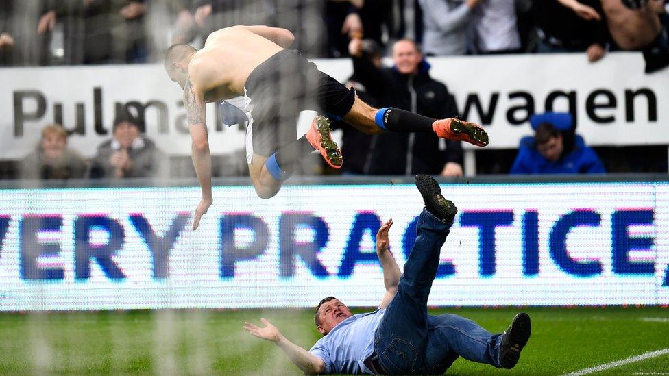 Newcastle fan John West on the St James' Park pit