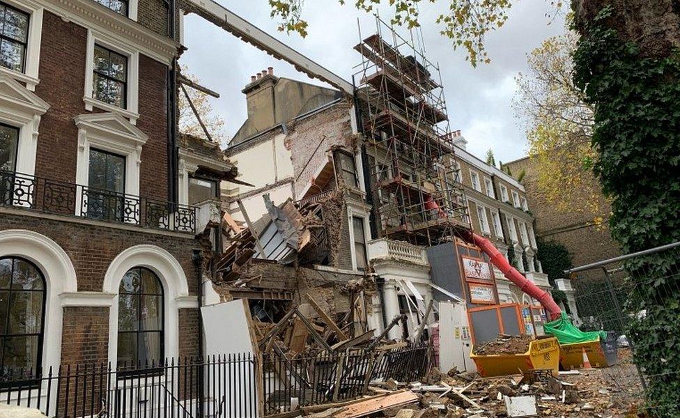 Collapsed buildings in Chelsea