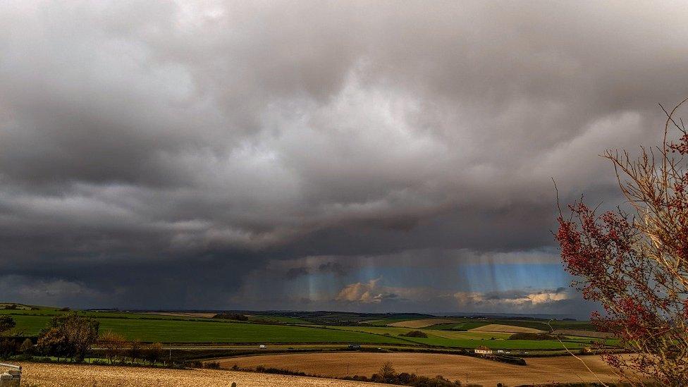 FRIDAY - Raining over Dorchester.