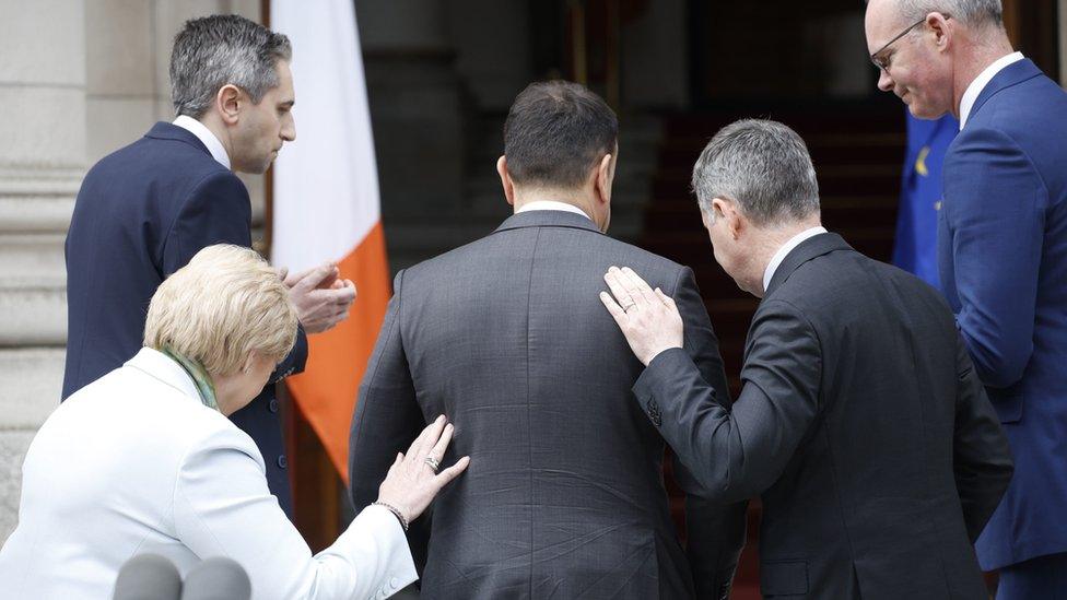 Taoiseach Leo Varadkar leaves after speaking to the media at Government Buildings in Dublin