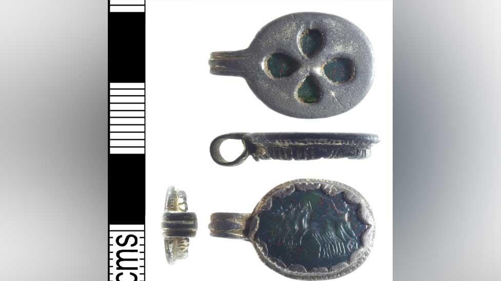 Roman intaglio with Anglo-Saxon-era setting