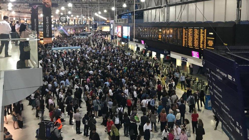 Waterloo station on 19 June