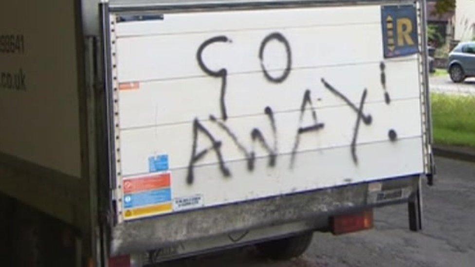 Vandalised parked van