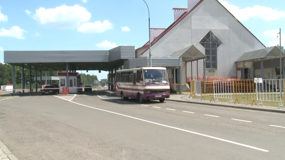 Belarus border crossing with Ukraine at Makrany.