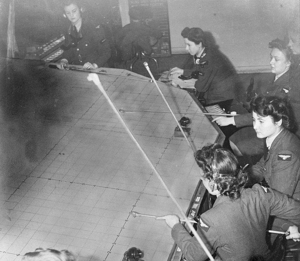 WAAF in operations room at RAF base