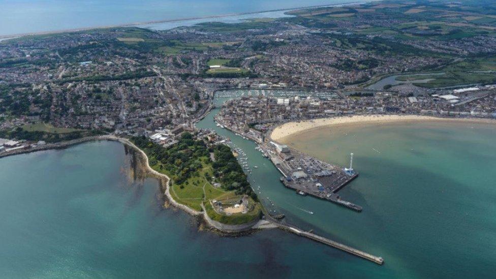 Aerial view of Weymouth Harbour