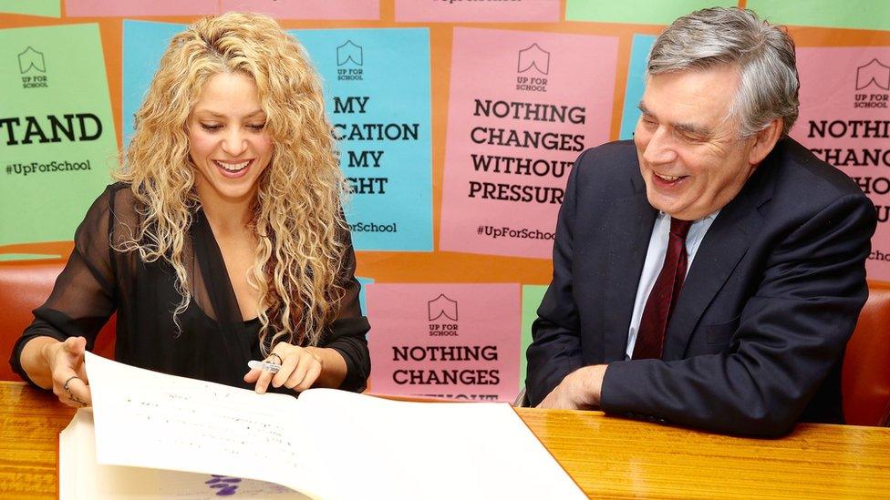 Shakira and Gordon Brown