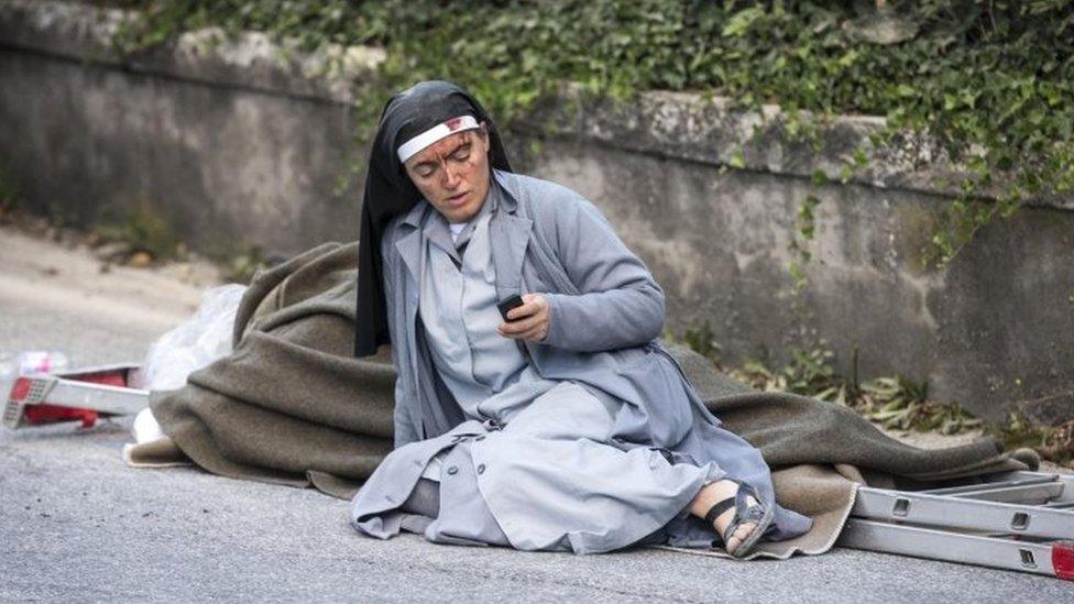 A nun in Amatrice