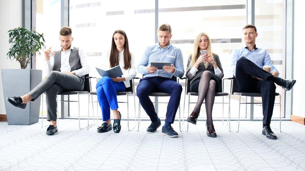 Young people waiting to be interviewed