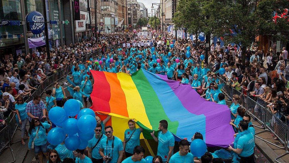 A scene from the Pride in London parade 2015