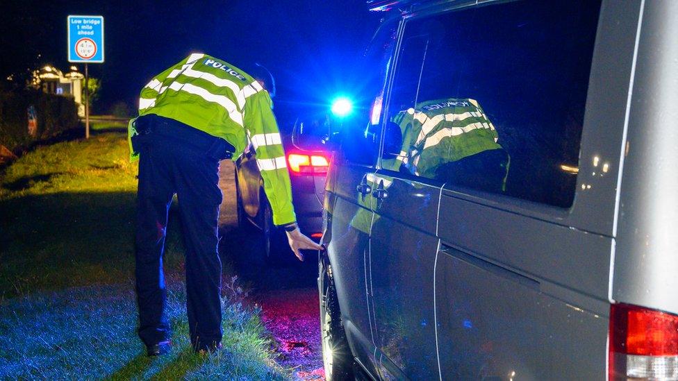 Police checking vehicles in Operation Stock