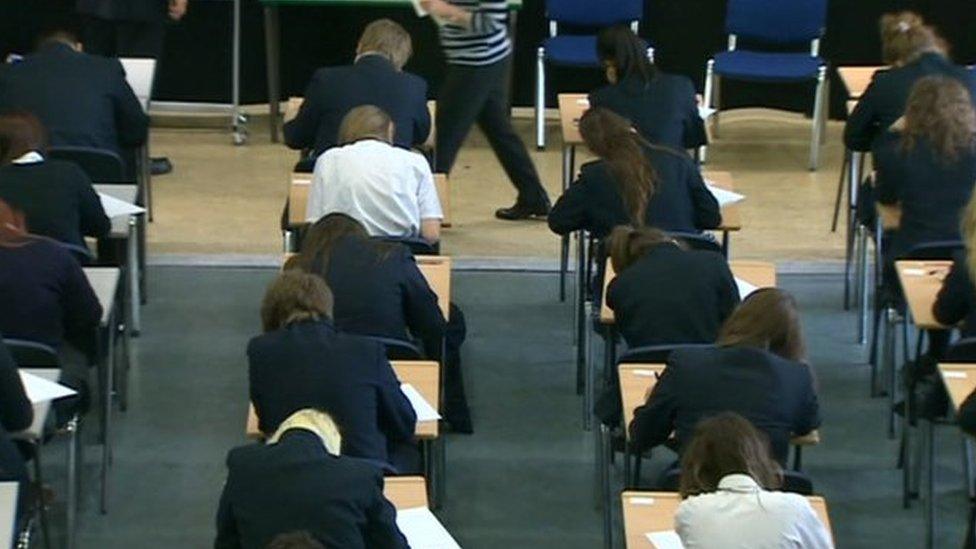 Pupils sitting exams