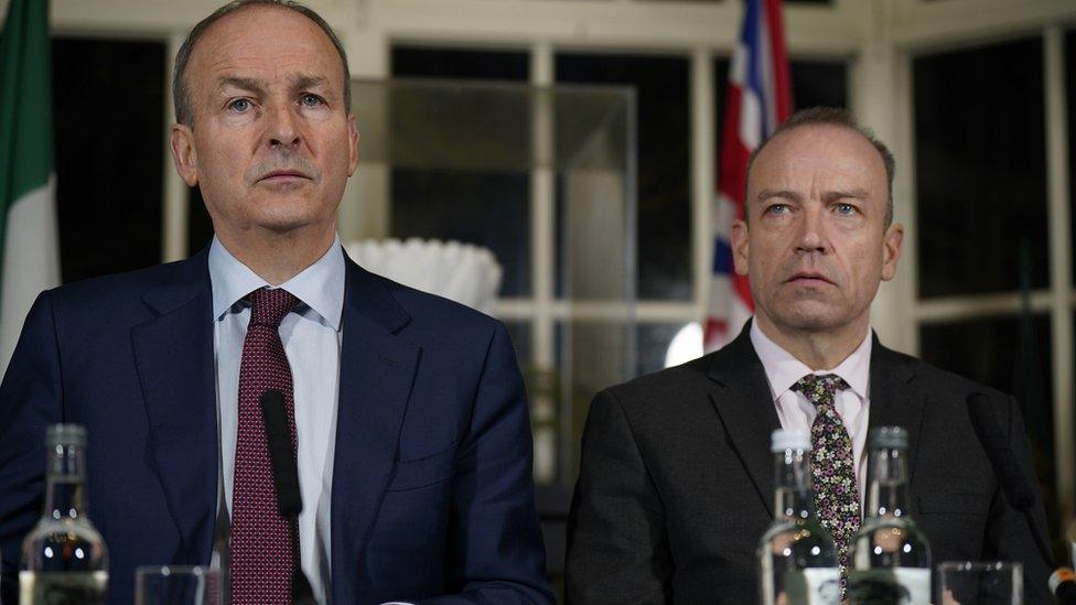 Tánaiste (Irish deputy prime minister) Micheál Martin and Northern Ireland Secretary Chris Heaton-Harris