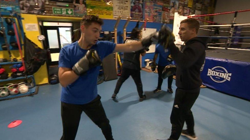 Image of people practicing Bristol Empire Fighting Chance boxing gym.