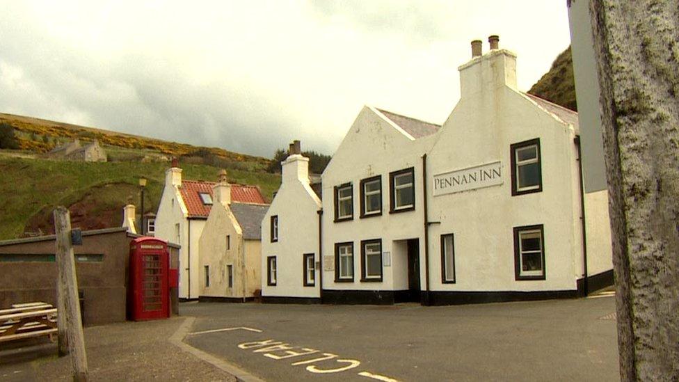 Pennan phone box and hotel