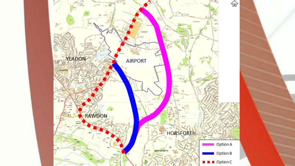 Plans for the new link roads to Leeds Bradford Airport