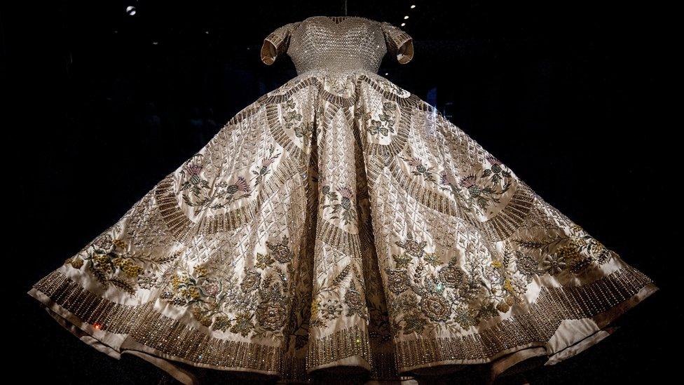 who designed the queens wedding dress Looking back at Queen Elizabeth II's wedding gown made with Syrian brocade