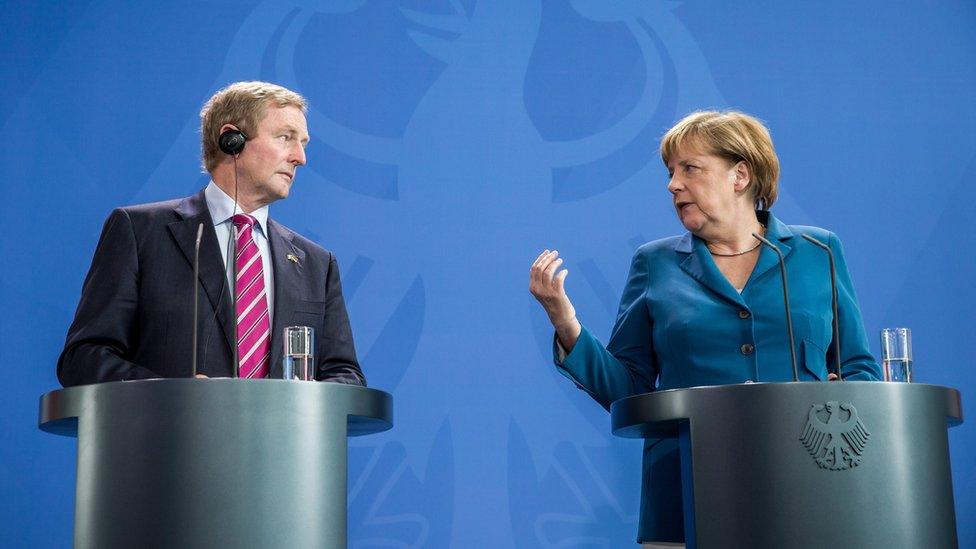 Taoiseach (Irish Prime Minister) Enda Kenny and German Chancellor Angela Merkel