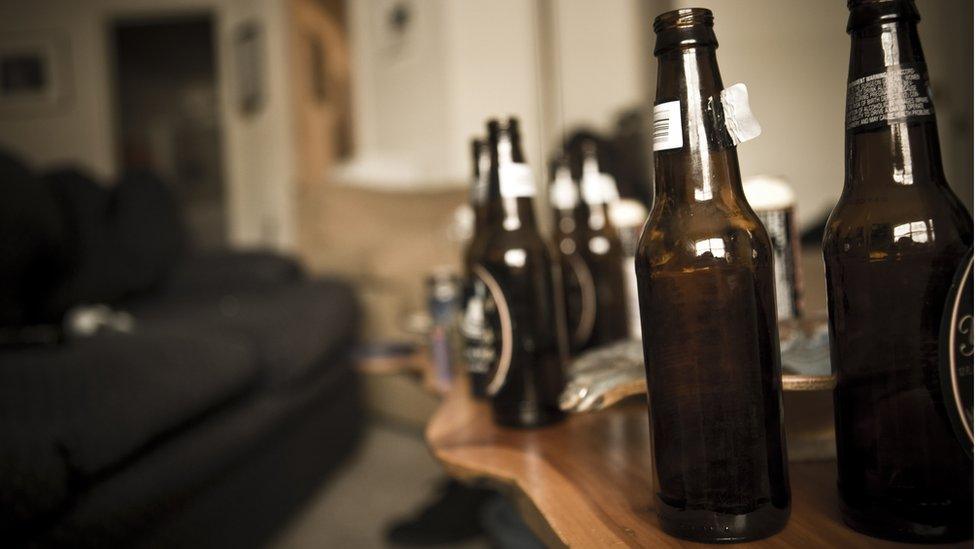 Empty beer bottles