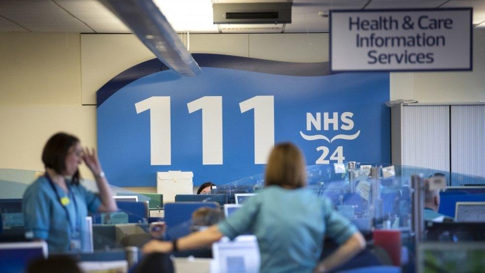 NHS 24 contact centre at the Golden Jubilee National Hospital in Glasgow