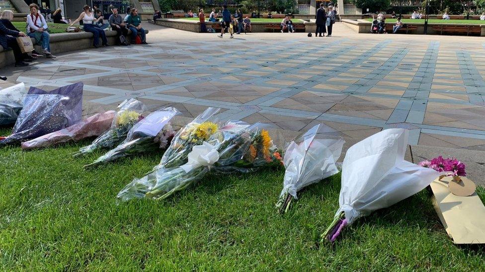 Floral tributes in Sheffield