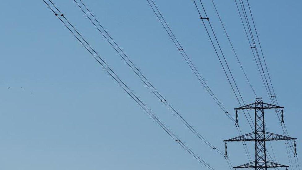 Electricity pylon and wires