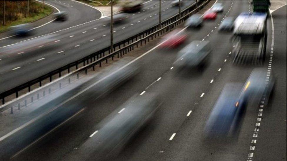 cars on motorway