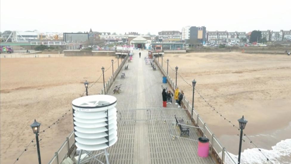 Turbine on pier