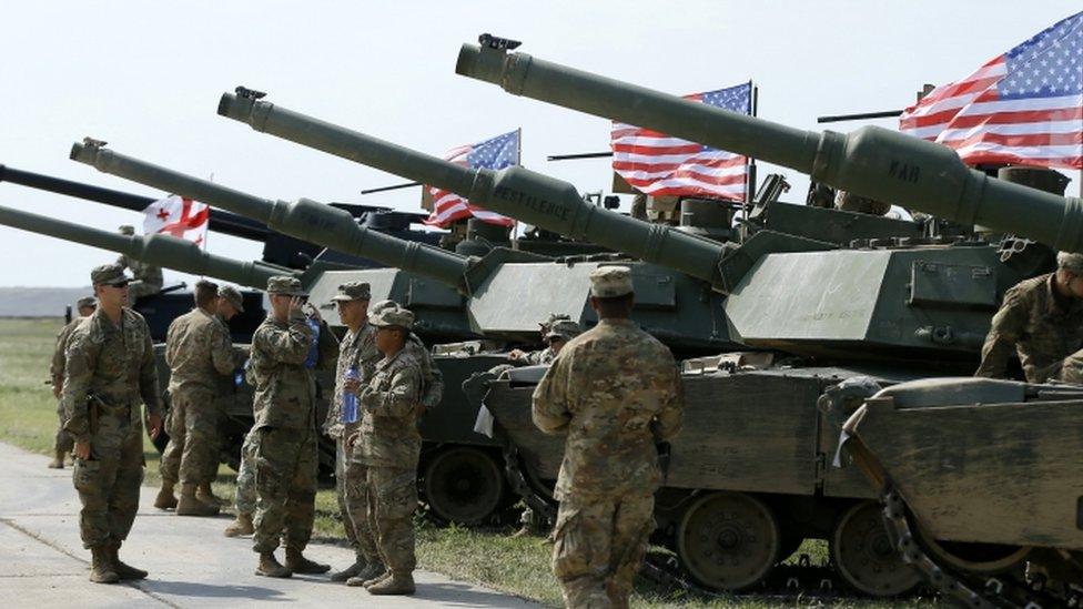 The US has deployed M1A2 Abrams main battle tanks for the drills