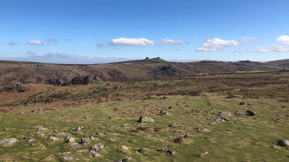 The view from Hounds Tor to Hay Tor