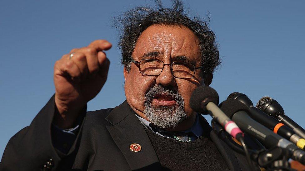 Raul Grijalva speaks at an immigration rally in 2014.