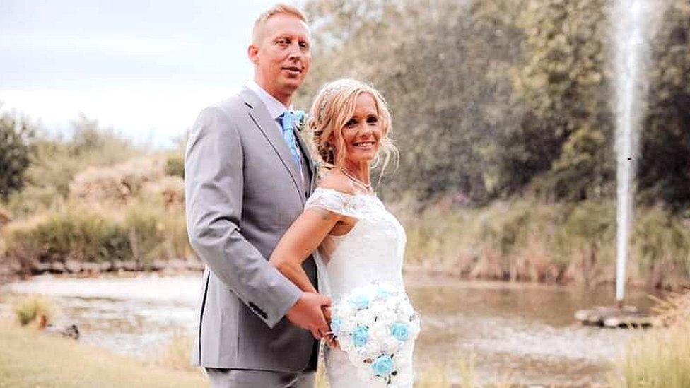 Terry Devine and wife Karen on their wedding day