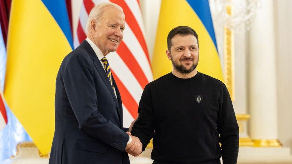 Joe Biden and Volodymyr Zelensky