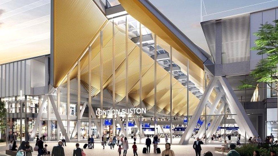 Computer-generated image of what Euston HS2 station would look like