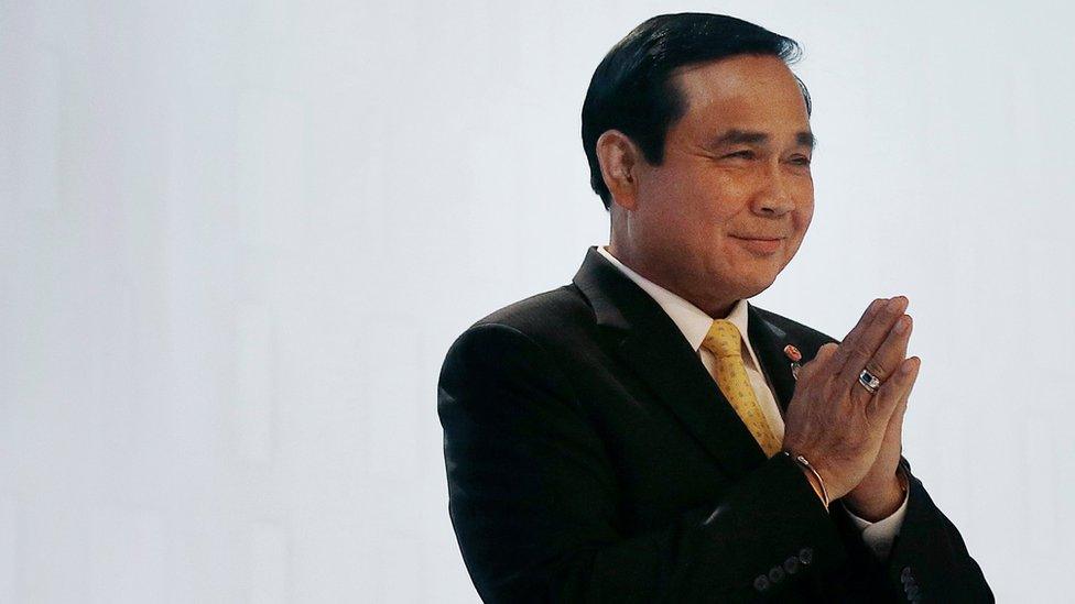 Thailand's Prime Minister Prayuth Chan-ocha at a security summit in Singapore