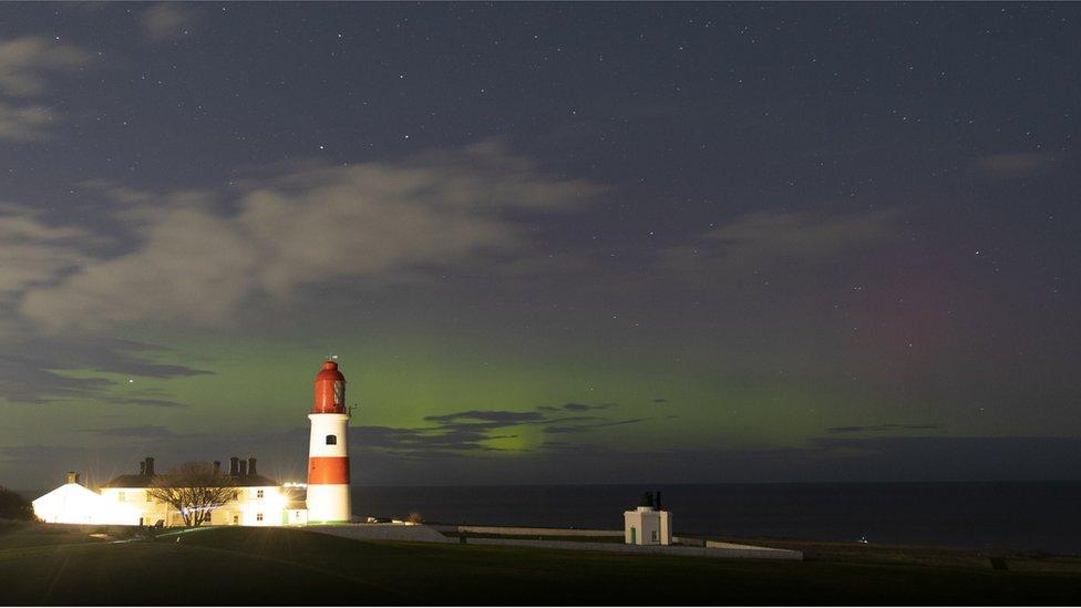 Aurora Borealis at Souter Lighthouse