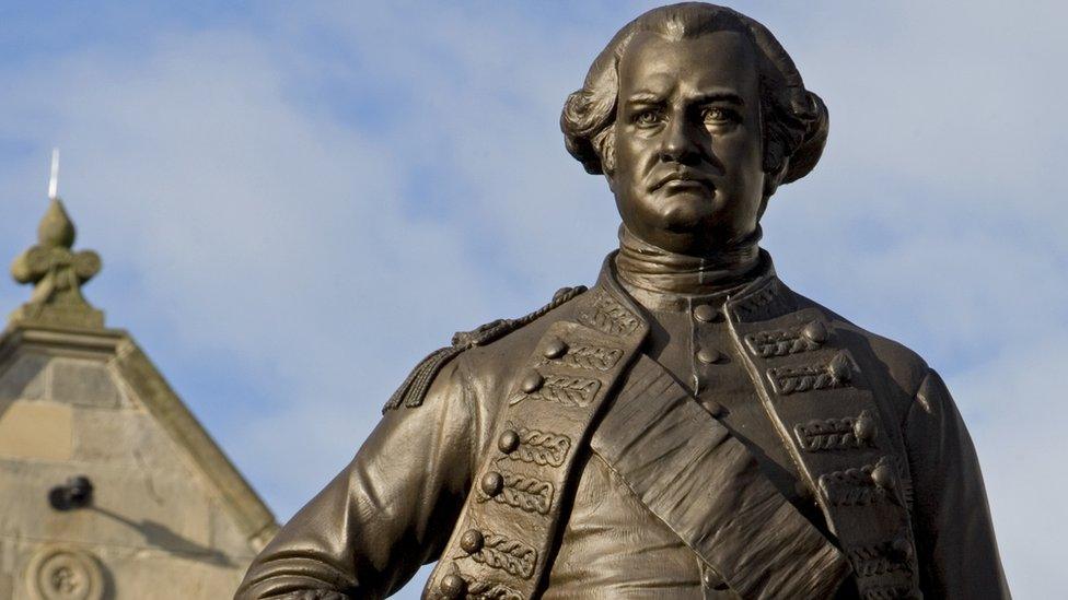 The Robert Clive statue in Shrewsbury