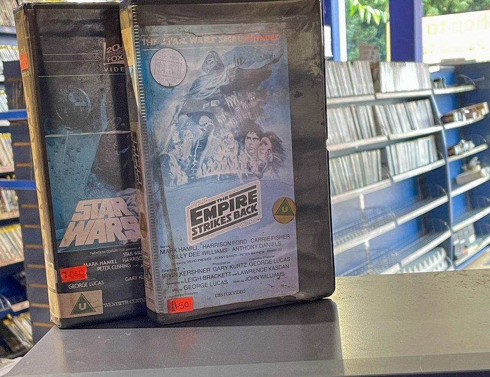 Star Wars videos with VHS machine