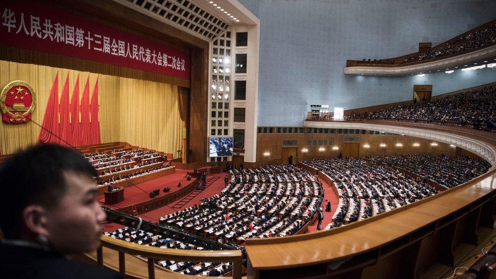 The National People's Congress gathers at the Great Hall of the People in Beijing